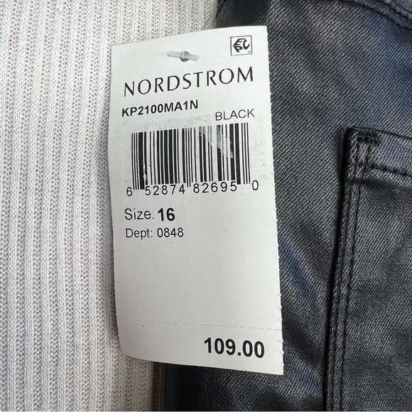 KUT FROM THE KLOTH Reese Ankle Straight NWT Faux Leather Black Pant Jean Size 16 - Picture 9 of 16